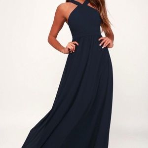 Air of Romance Navy Blue Maxi Dress